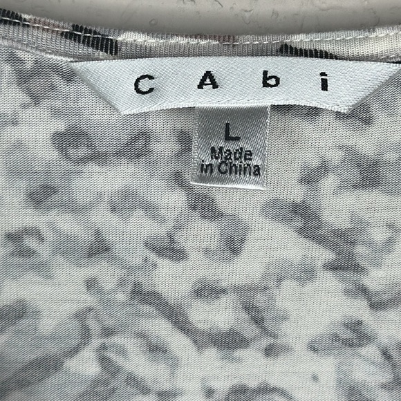 CAbi Lana Drape Neck Side Ruched Sleeveless  Animal Print Top Style #734 Size L - Picture 8 of 12